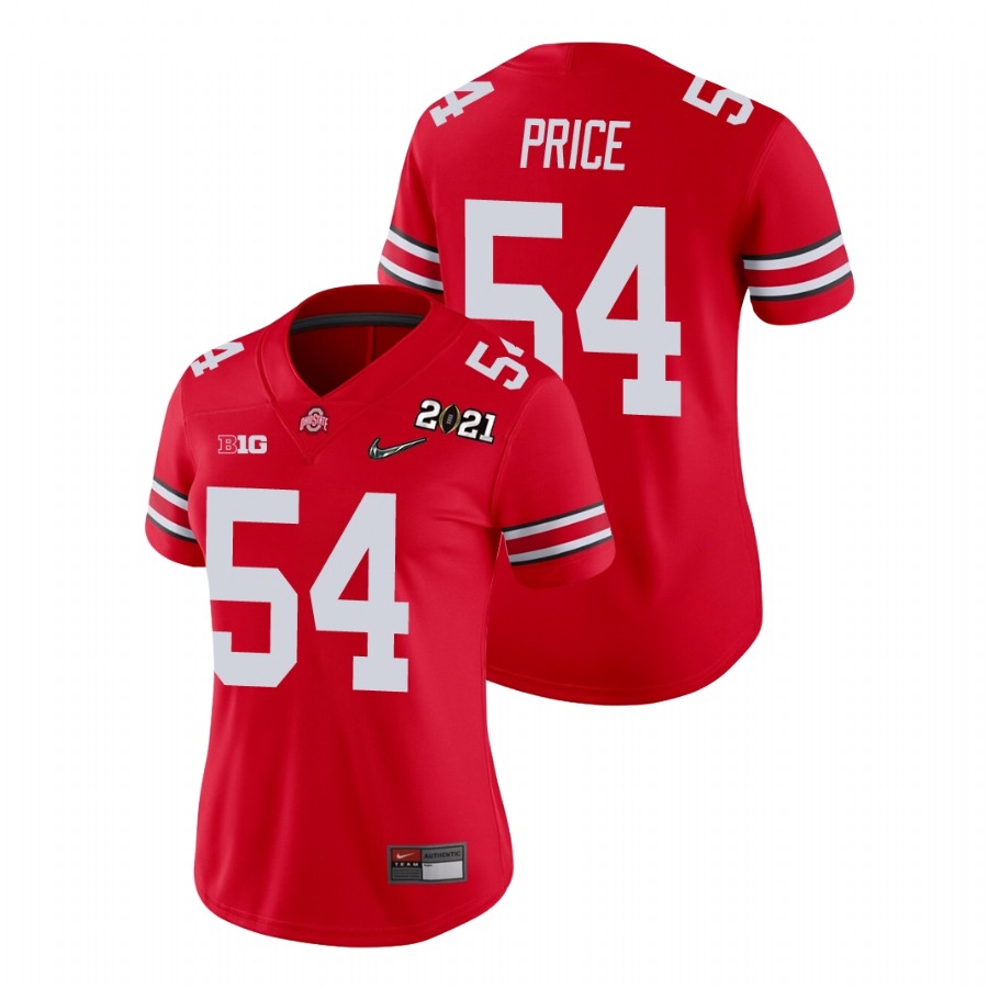 Ohio State Buckeyes Women's NCAA Billy Price #54 Scarlet Champions 2021 National College Football Jersey QGZ7349VV